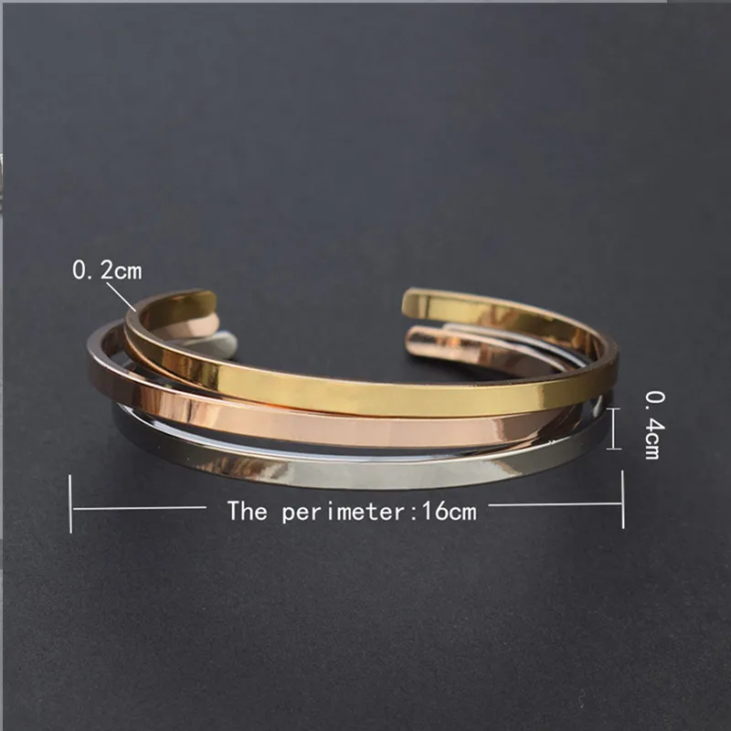 Personalized Engraved Custom Name Text Words Copper Alloy Cuff Bracelet Bangle Jewelry Customize Women Men Jewellery Wholesale |
