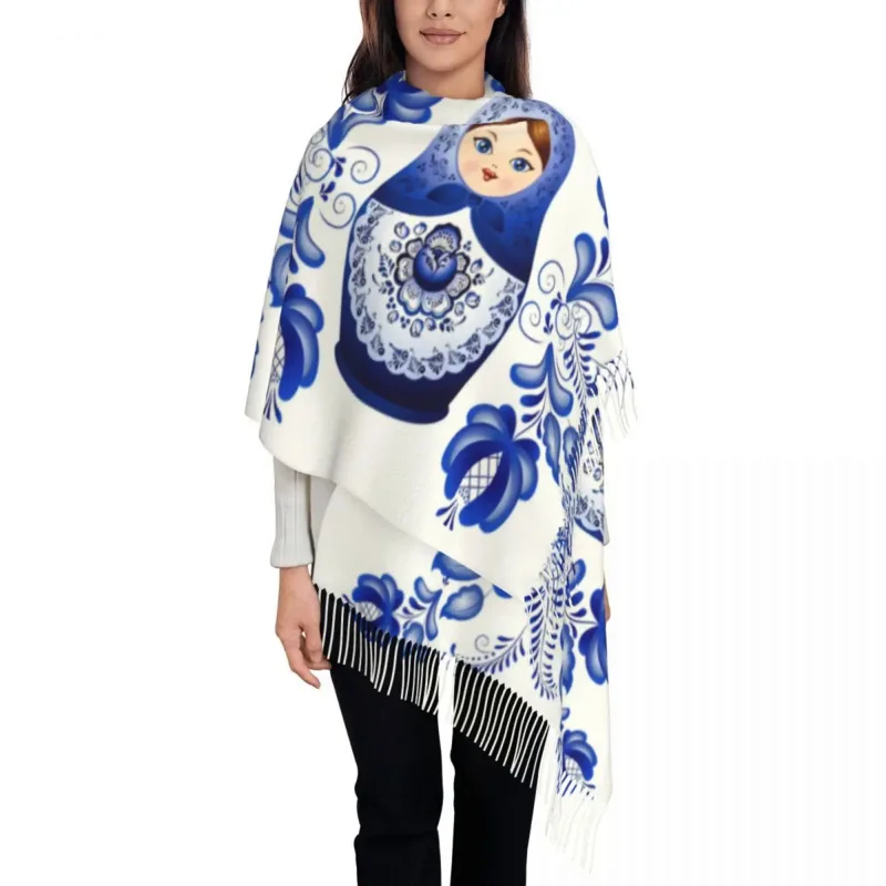 

Customized Printed Matryoshka Doll Russia Scarf Men Women Winter Fall Warm Scarves Russian Folk Art Shawl Wrap