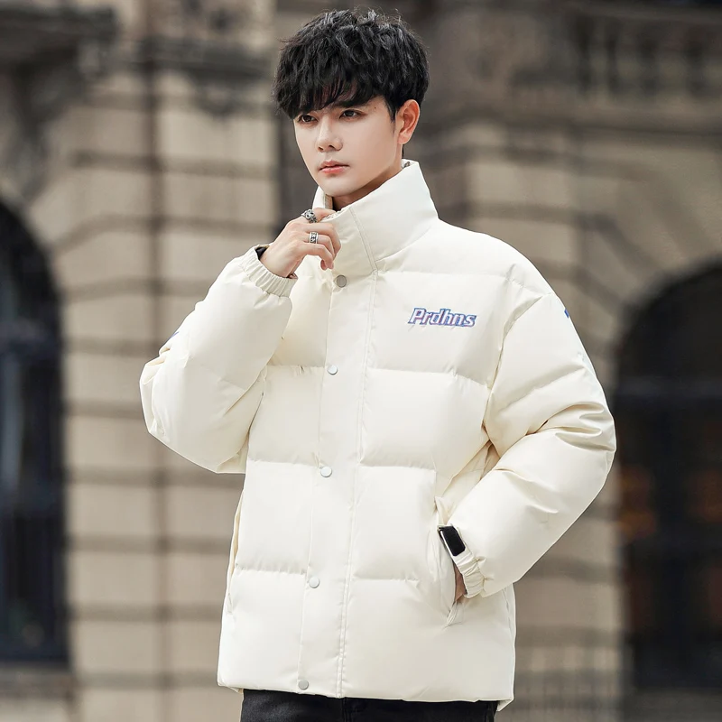 New winter fashion fashion collar slim coat fashion fashion fashion brand printing casual men's wear