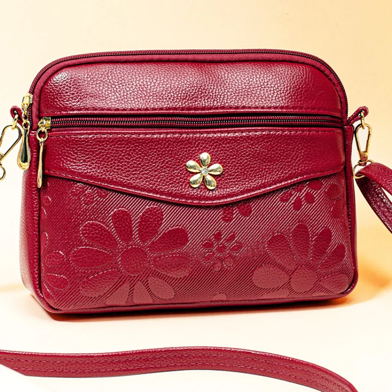 

Ladies New Shoulder Messenger Bag Korean Version Multi-layer Hand Holding Middle-aged Mother Messenger Bag
