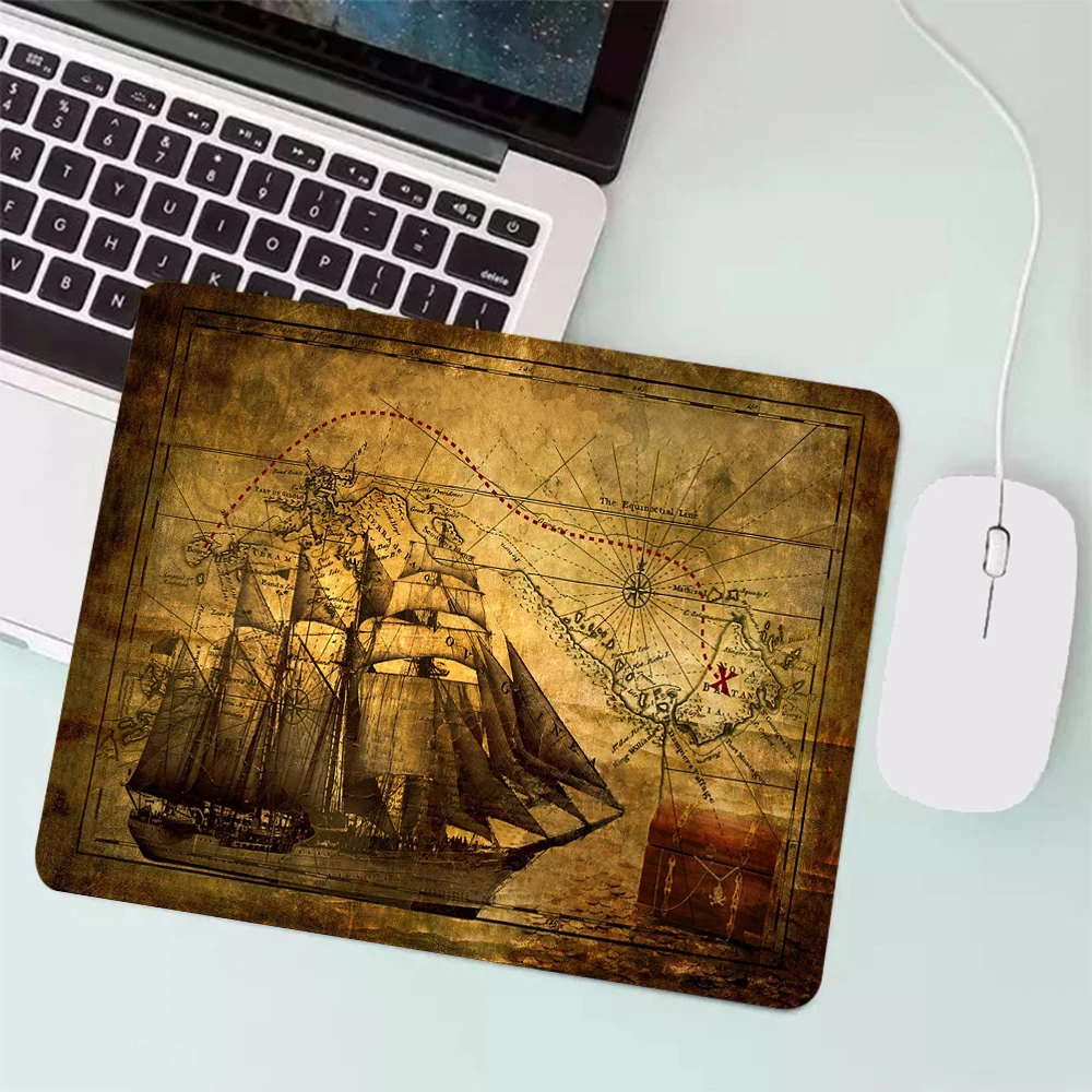 

Skull Pirate Ship Small Gaming Mouse Pad PC Gamer Keyboard Mousepad Computer Mouse Mat Laptop Carpet Anime Mause pad Desk Mat