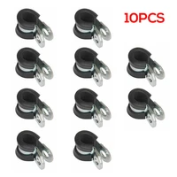 10pcs 8mm metal p clips rubber lined wiring hose pipe clamp mikalor camper hydraulic brake gas line pipe fixing clamp cramp