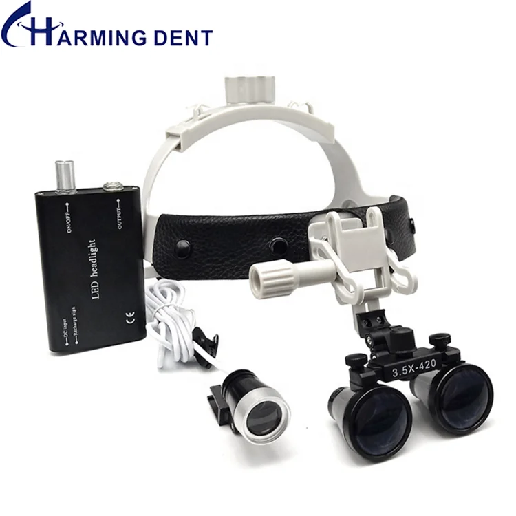 

Charming dental ENT surgical loupe headband magnifier 3.5X with LED light /Binocular medical loupes LED headlight glasses loupe