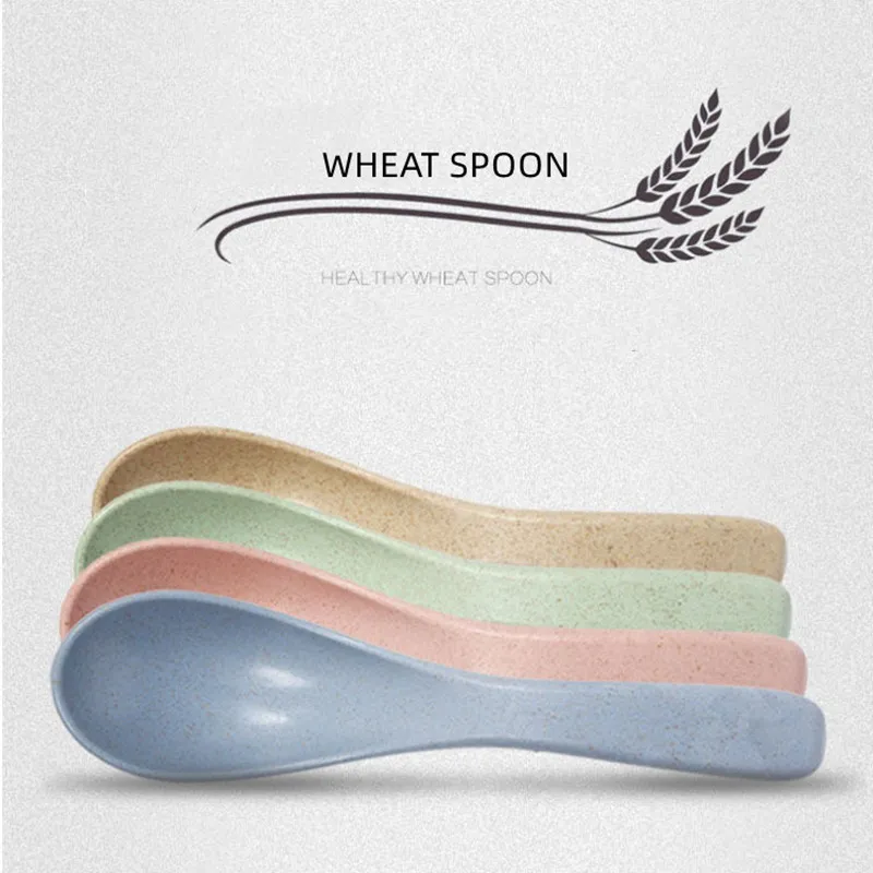 

12 шт. популярная новинка 2022, детская ложка для супа из пшеничной соломы, портативная посуда, популярная кухня, милая ложка, персонализирован...