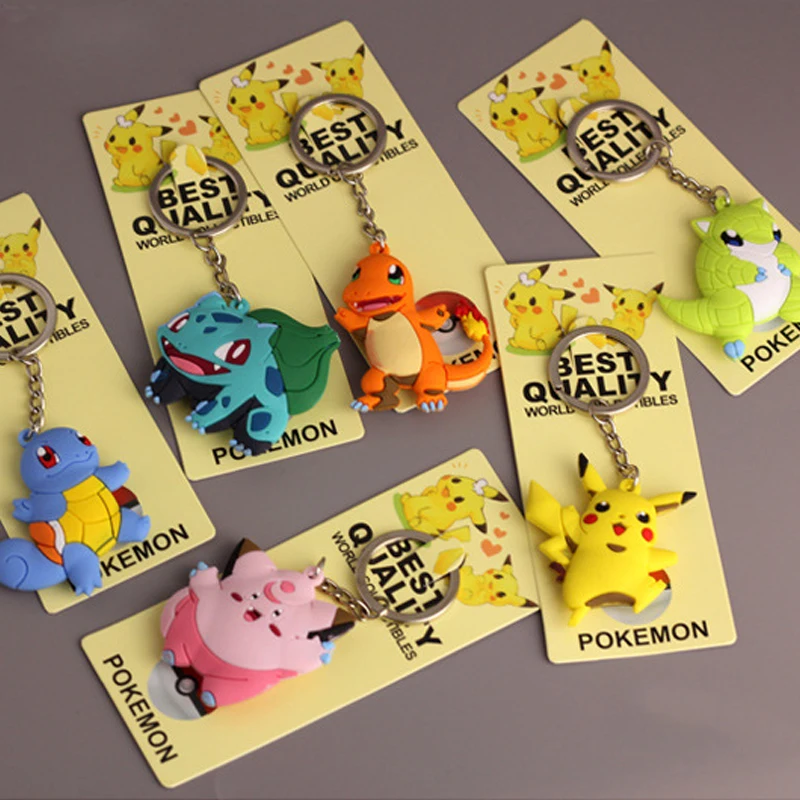 Брелок с мультяшным покемоном Пикачу детская игрушка Сквиртл мягкая силиконовая