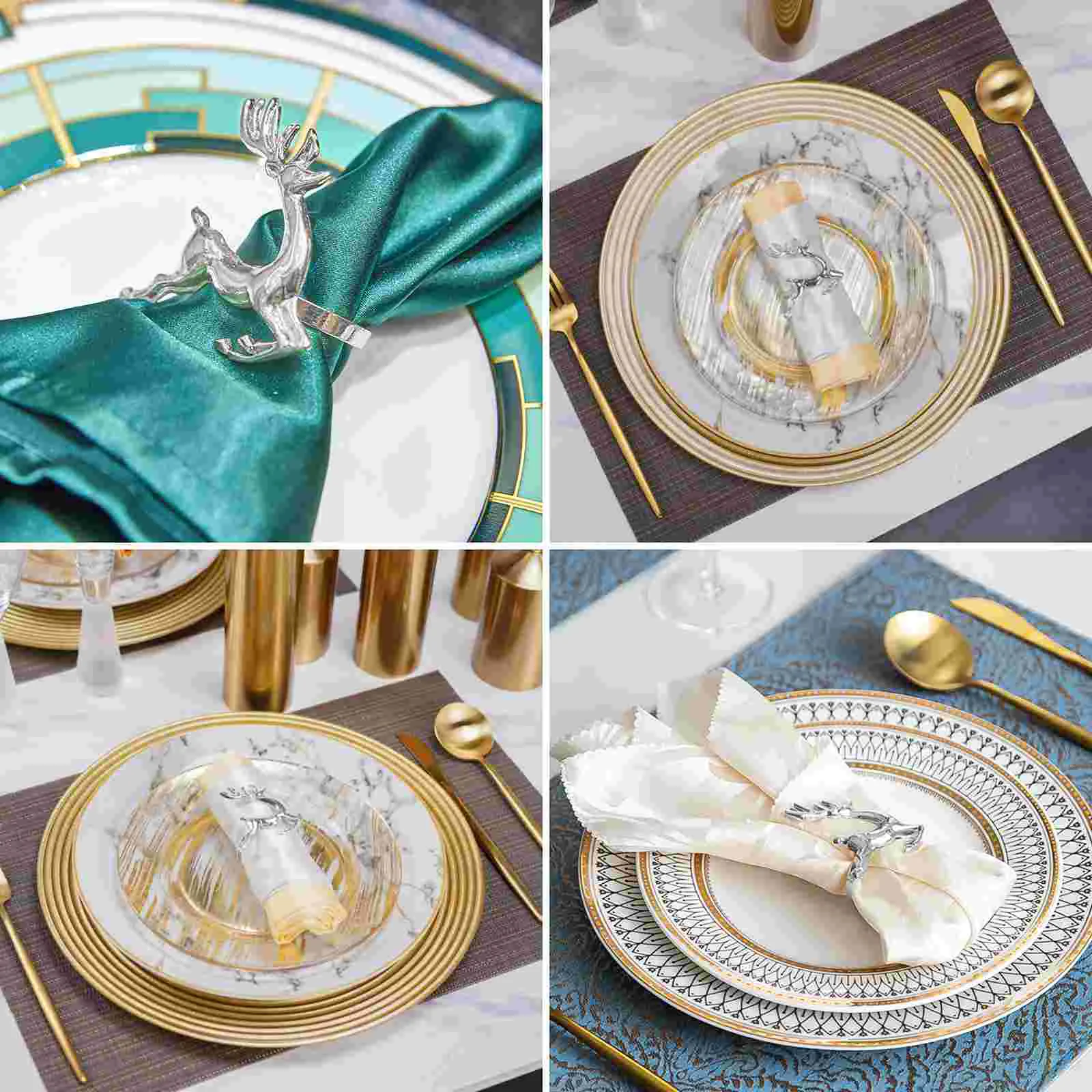 Amosfun 8 шт. кольца для салфеток с изображением лося и оленя настольное декоративное