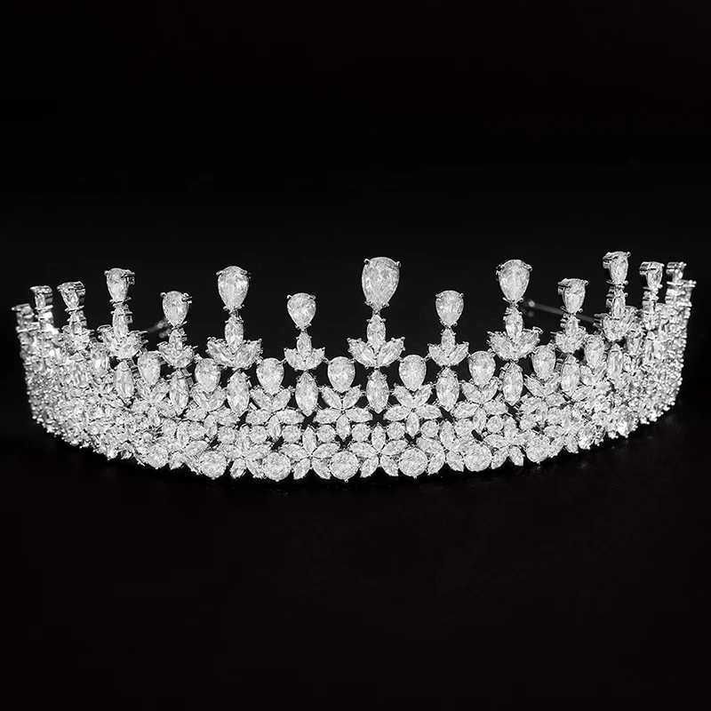 JADE ANGEL Tiaras and Crown Women Wedding And Party Crown Hair Accessories High Quality Zircon Accesorios Women Bride Crown