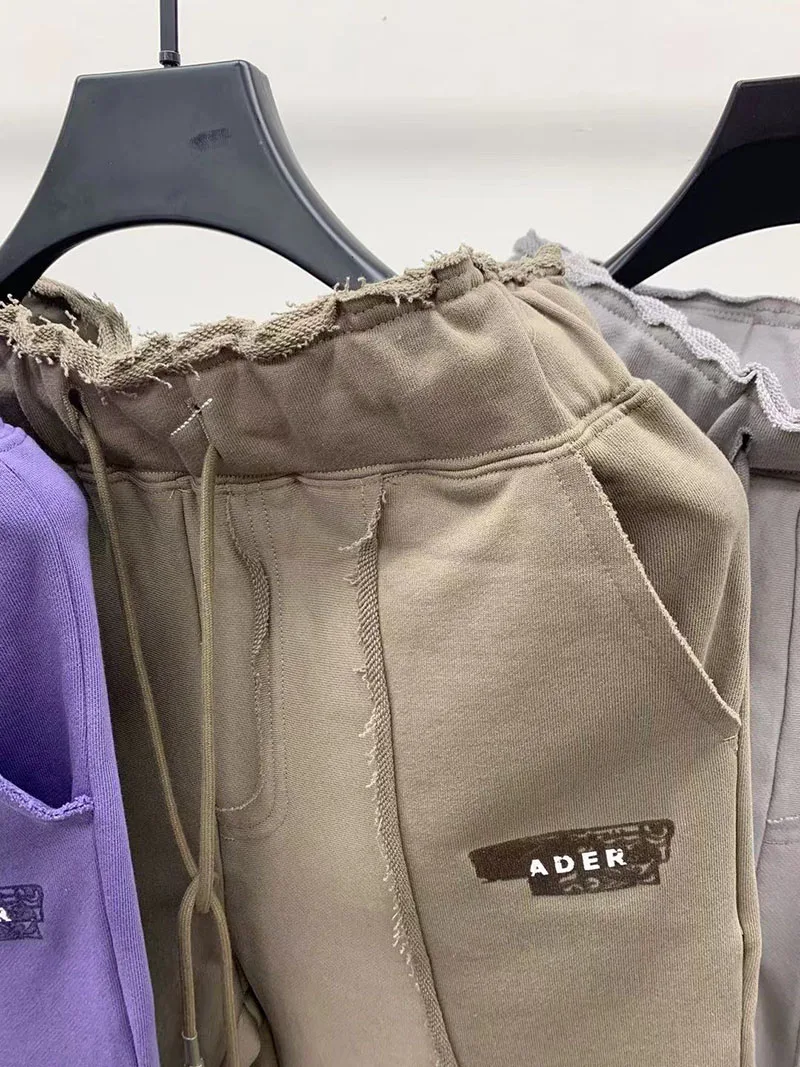 

ADER Casual Pants Frayed Drawstring Men's Women's Pure Cotton Sweatpants Adererror Couples Trousers
