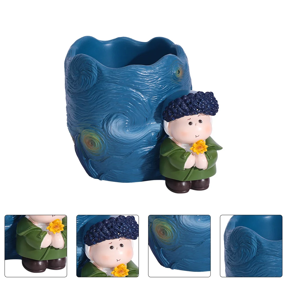 

Home Accents Decor Artist Pen Holder Multipurpose Storage Resin Ornament Brush Makeup Exquisite Desktop Organizer Office