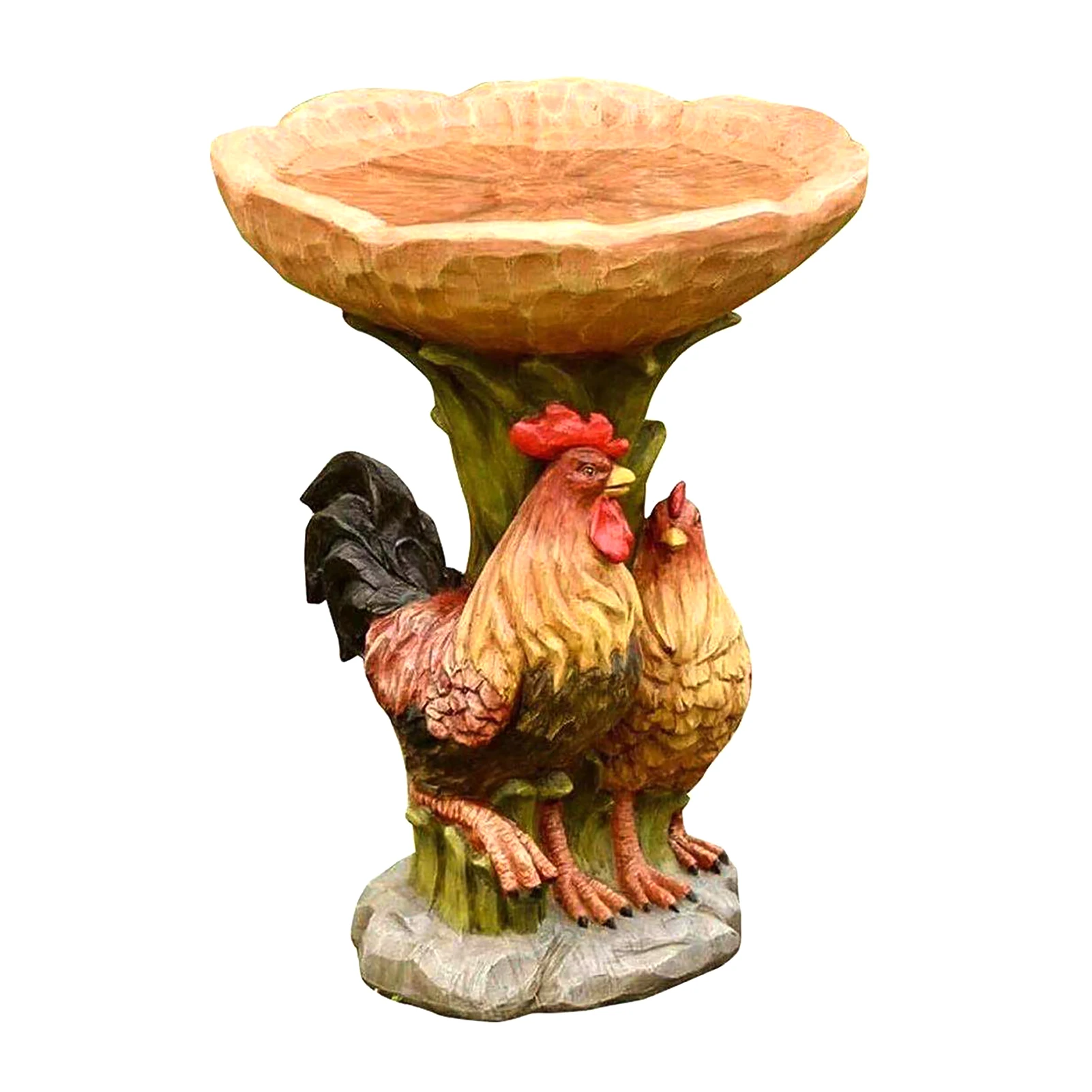 

Resin Craft Bird Bath Backyard Feeder DIY Low Maintenance Cute Gifts Garden Statue Free Standing Outdoor Patio Weatherproof