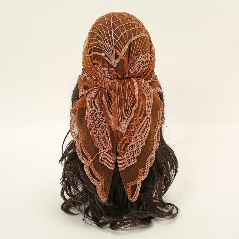 Новинка хиджаб из органзы вышитый шарф мусульманская распродажа Женский вуаль