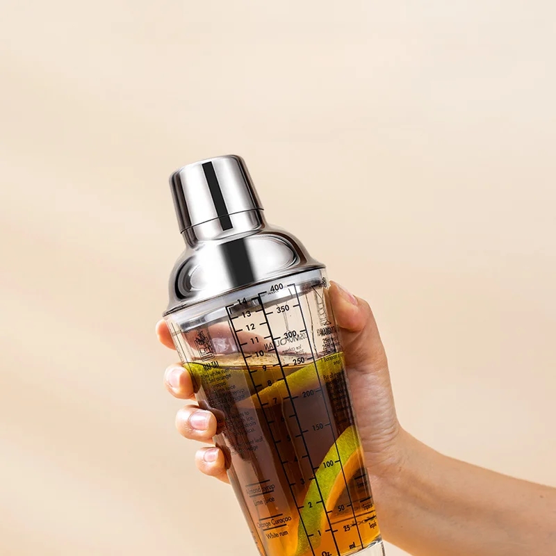 400/600 мл стеклянный шейкер для коктейлей прозрачная чашка смешивания ручной