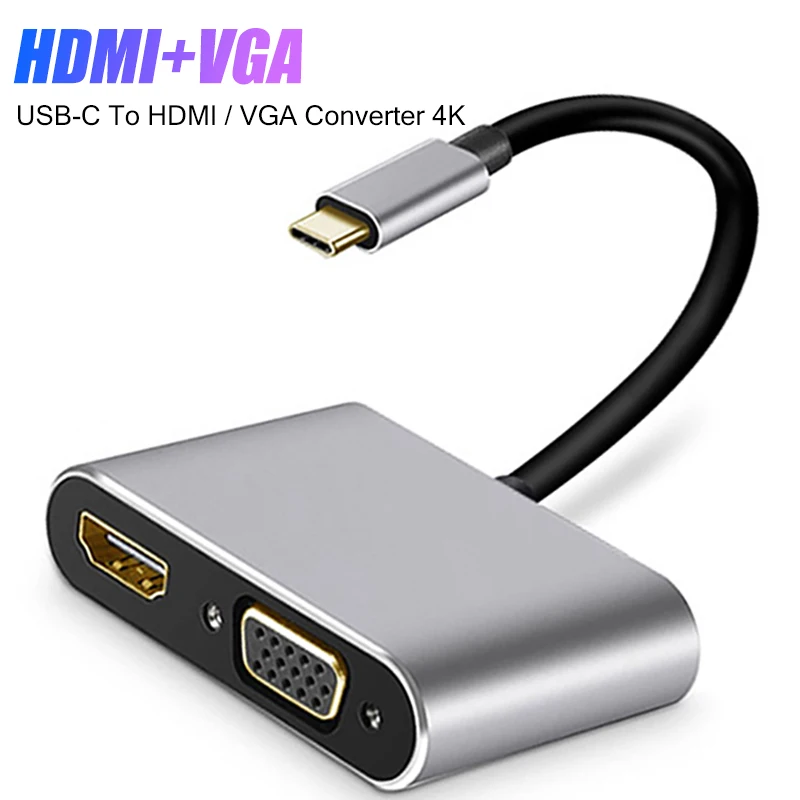 

USB C to HDMI-compatible Cable Type-C To HD-MI HD TV Adapter USB 3.0 4K Converter USB-C to VGA For PC Laptop MacBook Huawei Mate