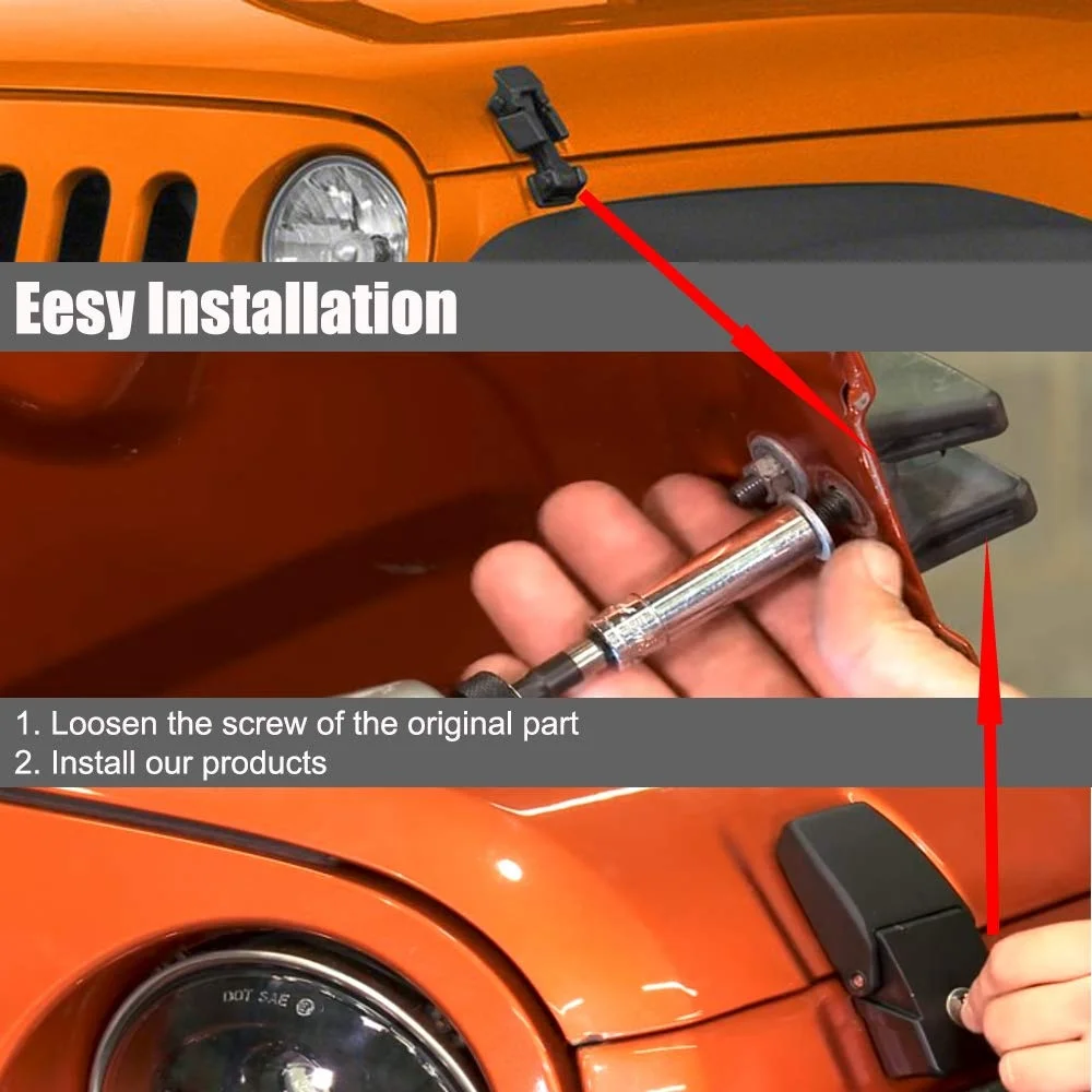 Комплект защелок капота с защитой от востока для Jeep Wrangler 2008 2009 2010 2011 2012 2014 2013 2015 2016