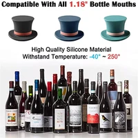 1pc creative magic hat silicone wine stopper reusable vacuum sealed creative storage cap champagne household bar kitchen tool