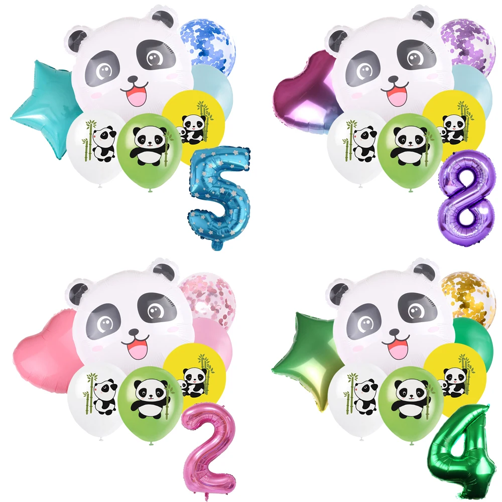

В форме животного, милая панда, украшение для головы, латексный металлический цифровой воздушный шар, набор для будущей мамы, подарок для девочек и мальчиков
