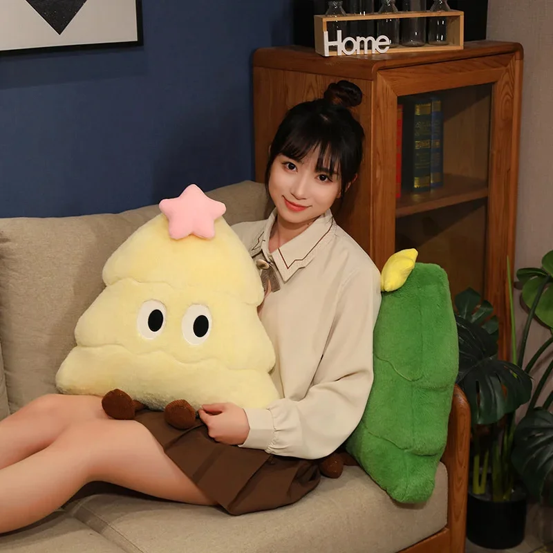 Мягкая плюшевая подушка в виде рождественской елки декоративная для дома