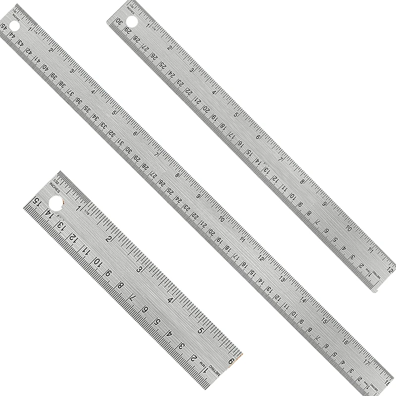 

Metal Ruler:6+12+18 Inch Stainless Steel Metal Ruler With Cork Backing Non-Slip Rulers With Inch And Centimeters