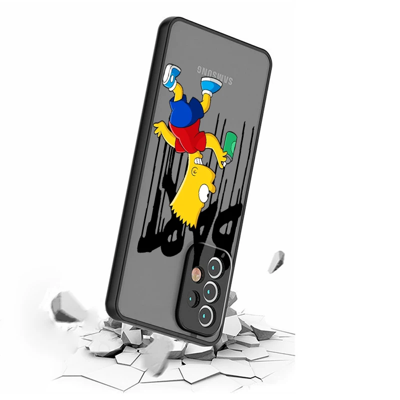 Симпатичный матовый полупрозрачный чехол The Simpsons для Samsung Galaxy S24 S23 S22 S21 S20 FE S10 S9 S8