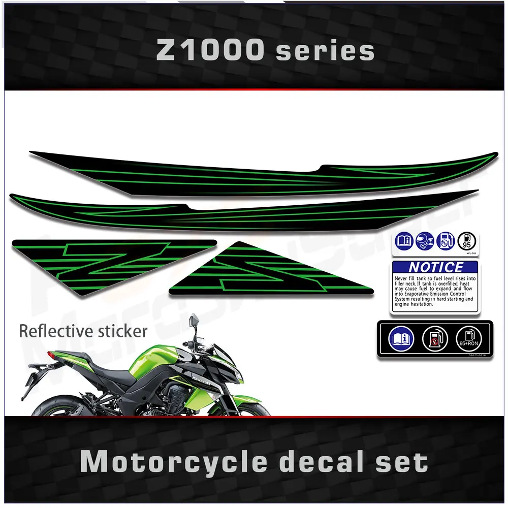 

Motorcycle For Z1000 Z 1000 2011 2012 2013 Sticker Fairing Kit Decorative Protector Reflective sticker car sticker