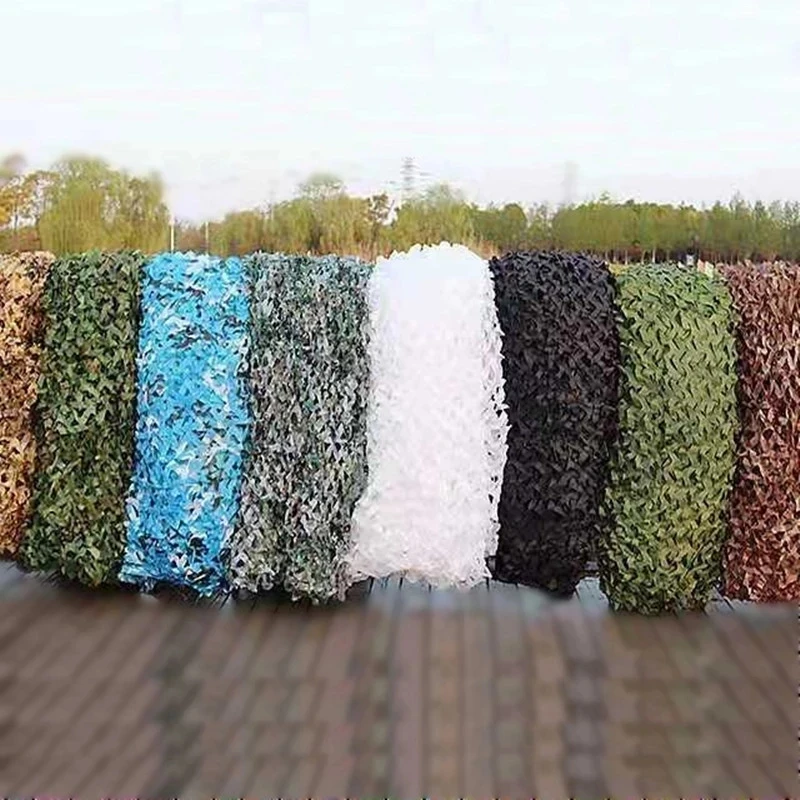 

2X2M 2X10M 3x5M 3x10M 4X5 Reinforced Camouflage Net Swimming Pool Beach Gazebo Garden Sun Shelter Camo Canvas Netting 7 Colors