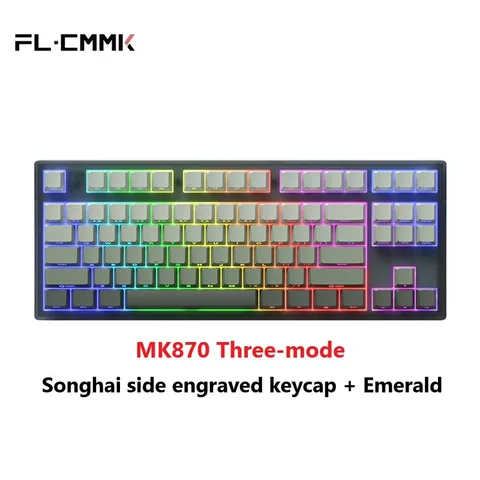Игровая механическая клавиатура FL · ESPORTS MK870, 87-клавишная клавиатура с выгравированными боковыми клавишами, популярная RGB клавиатура с подсветкой для геймеров