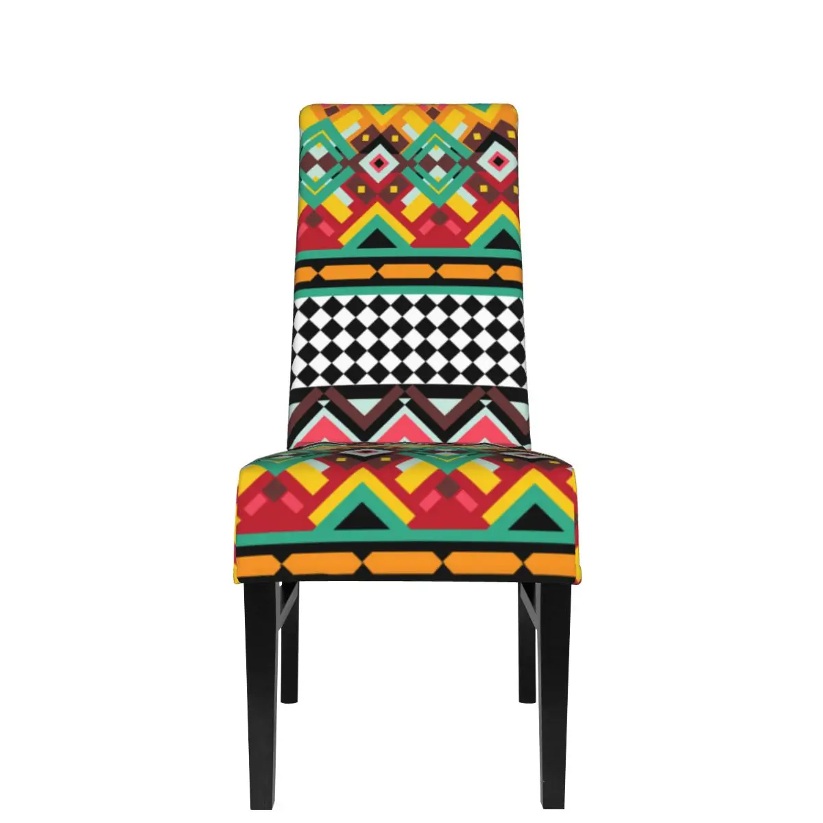 

Geometric lattice democratic style print high elastic pattern chair cover dining room elastic chair cover chair seat cover