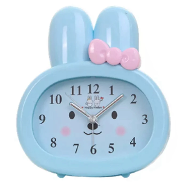 

Cute Rabbit Bedside Creative Mute Small Alarm Clock Children Desk Clock