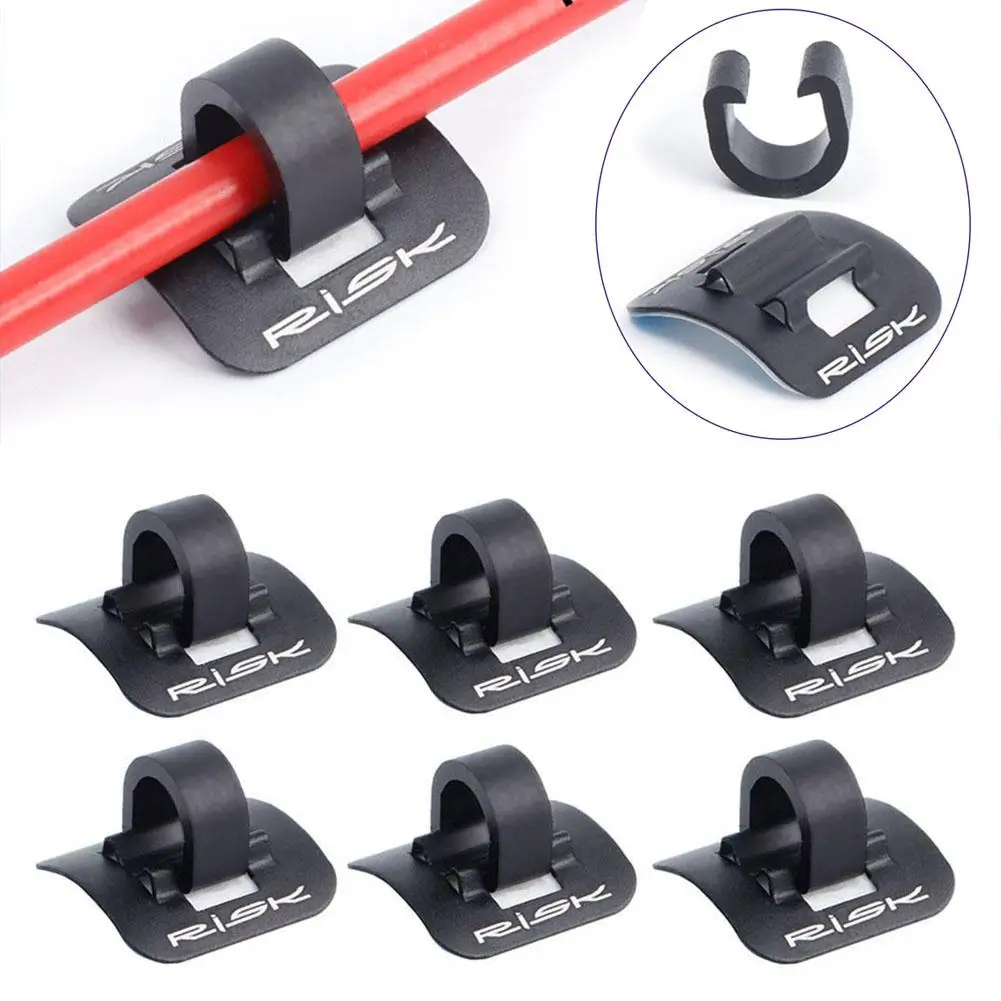 

6pcs Bike Oil Tube Fixed Clamp Conversion Trap Adapter Bicycle Shifter Brake Cable Set Frame U Buckle Aluminum Tube Clip Guide