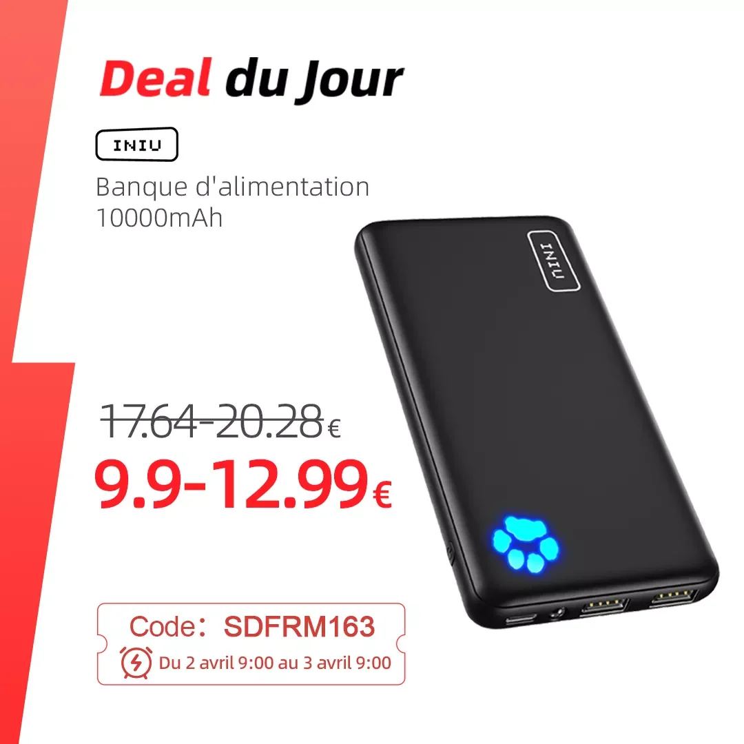 

INIU Power Bank 10000mAh PD Fast Charging Portable Charger PowerBank External Battery Pack For iPhone 13 12 11