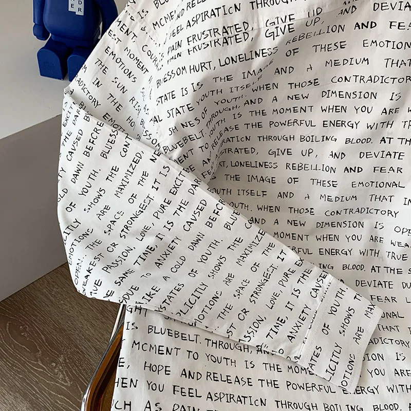 ADER Monogram Shirt Korean Loose Top Men Women Adererror Street Fashion Shirt