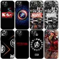 marvel the avengers phone case for funda iphone 11 13 pro max 12 mini x xr xs max 6 6s 7 8 plus liquid silicon etui celular