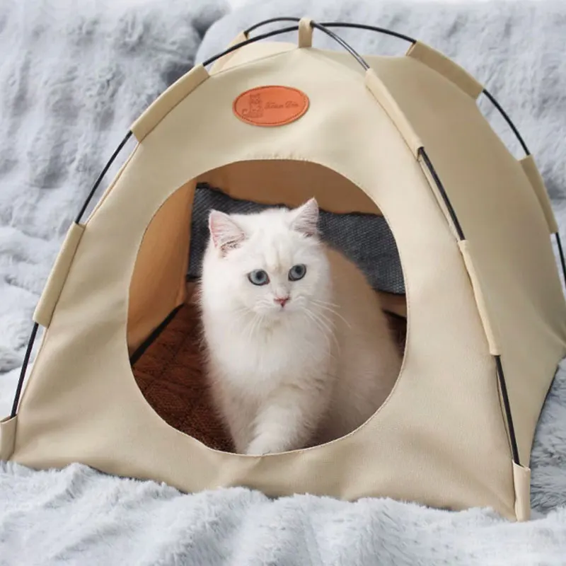 

Pet Cat Kennel Small Tent Style Semi-enclosed All-season General Purpose Cool Cat Kennel In Summer Warm Dog Kennel In Winter