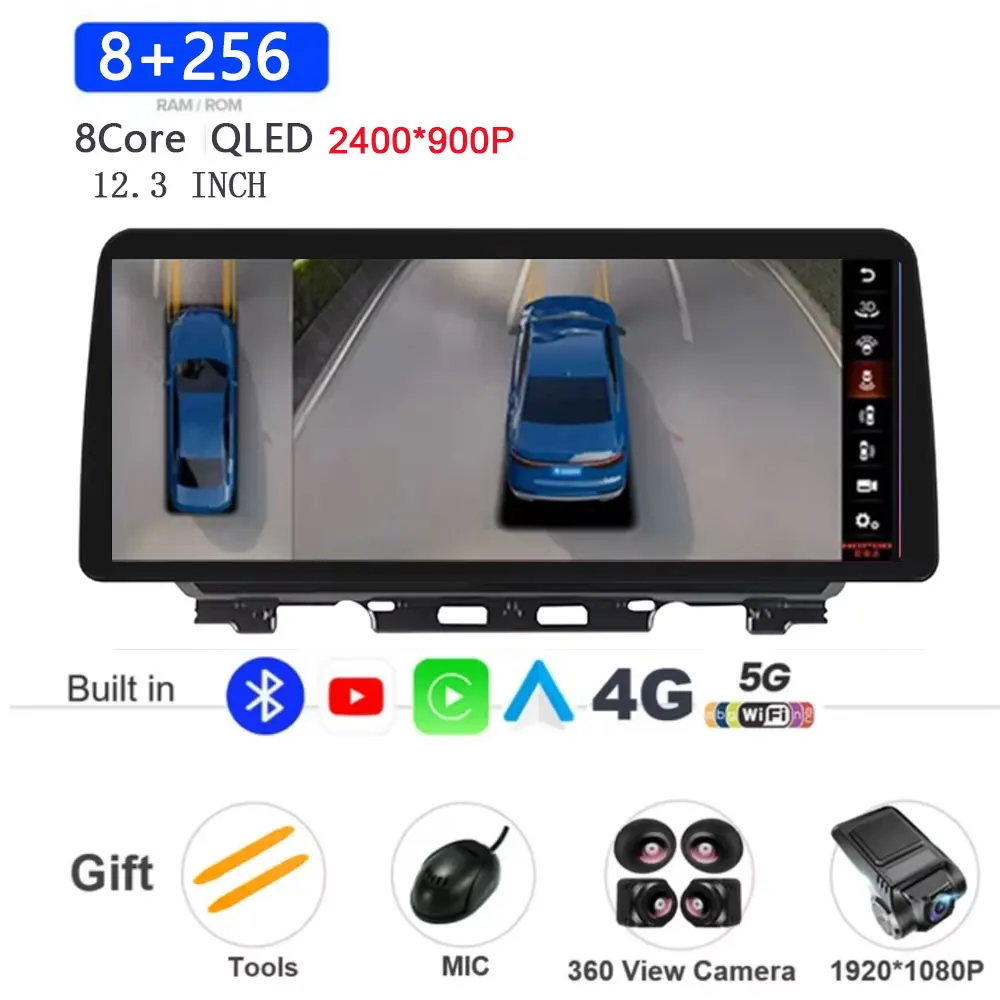 

Android 15 12,3-дюймовый беспроводной автомобильный радиоприемник CarPlay для Suzuki Jimny JB64 JB74 2018 2019 2020 DSP GPS 4G SIM Touch Мультимедийный плеер