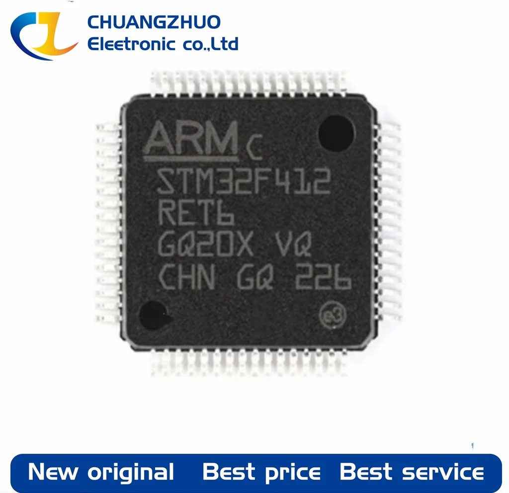 

1Pcs New original STM32F412RET6 512KB ARM Cortex-M4 256KB 100MHz FLASH 50 LQFP-64(10x10) Microcontroller Units