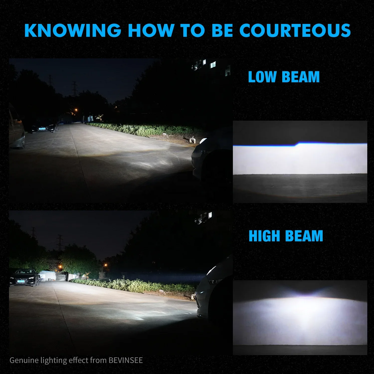 Bevinsee 2x V45 120 Вт 22000LM Ярко-белые светодиодные противотуманные фары H7 Комплект