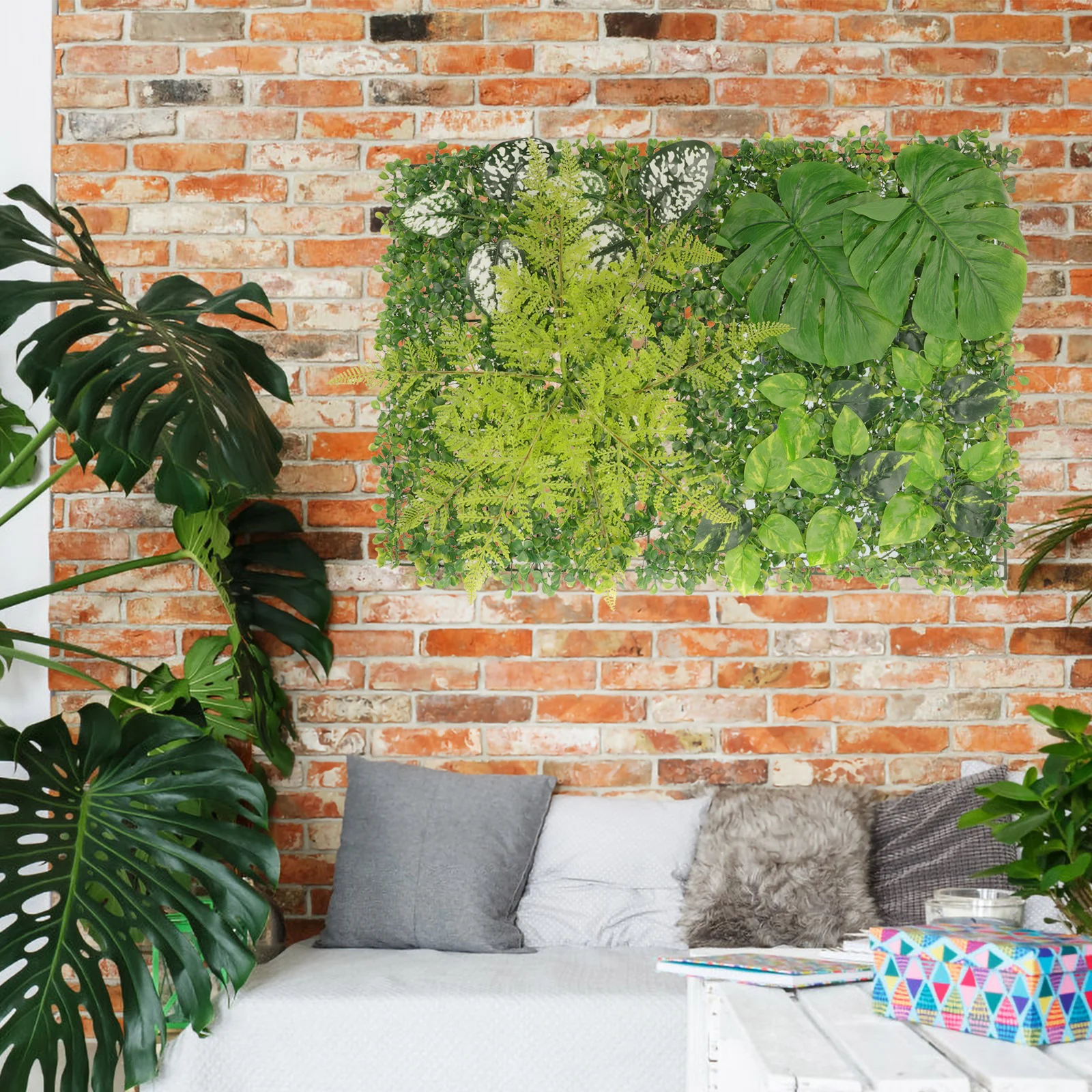 

Artificial Wall Grass Plants Panels Fake Greenery Leaves Faux Decor Turf Home