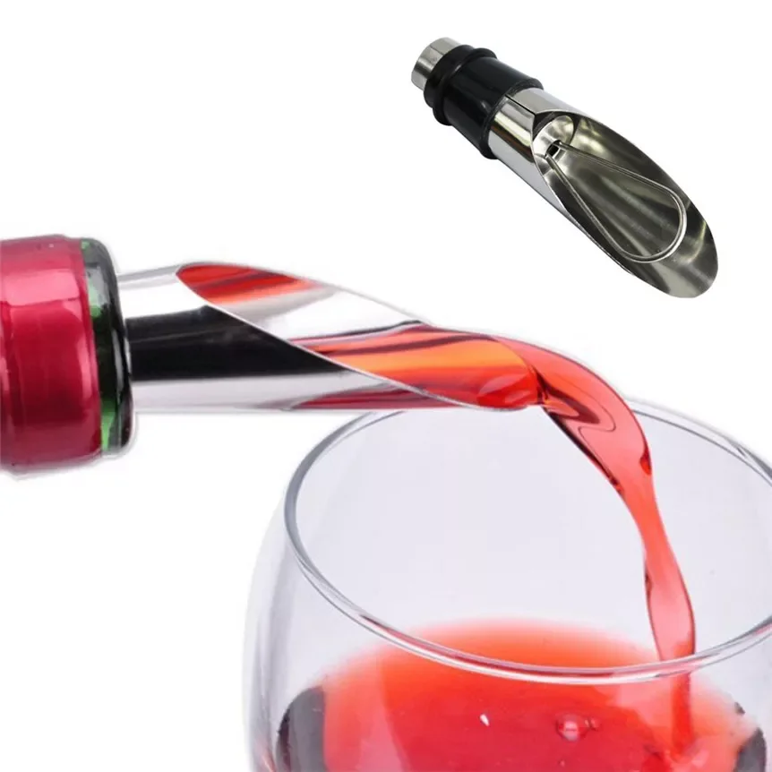 

2PCS Our cherish Lovely pet Stainless SteelLiquor Spirit Pourer Flow Wine Bottle Pour Spout Stopper New Drop Shipping