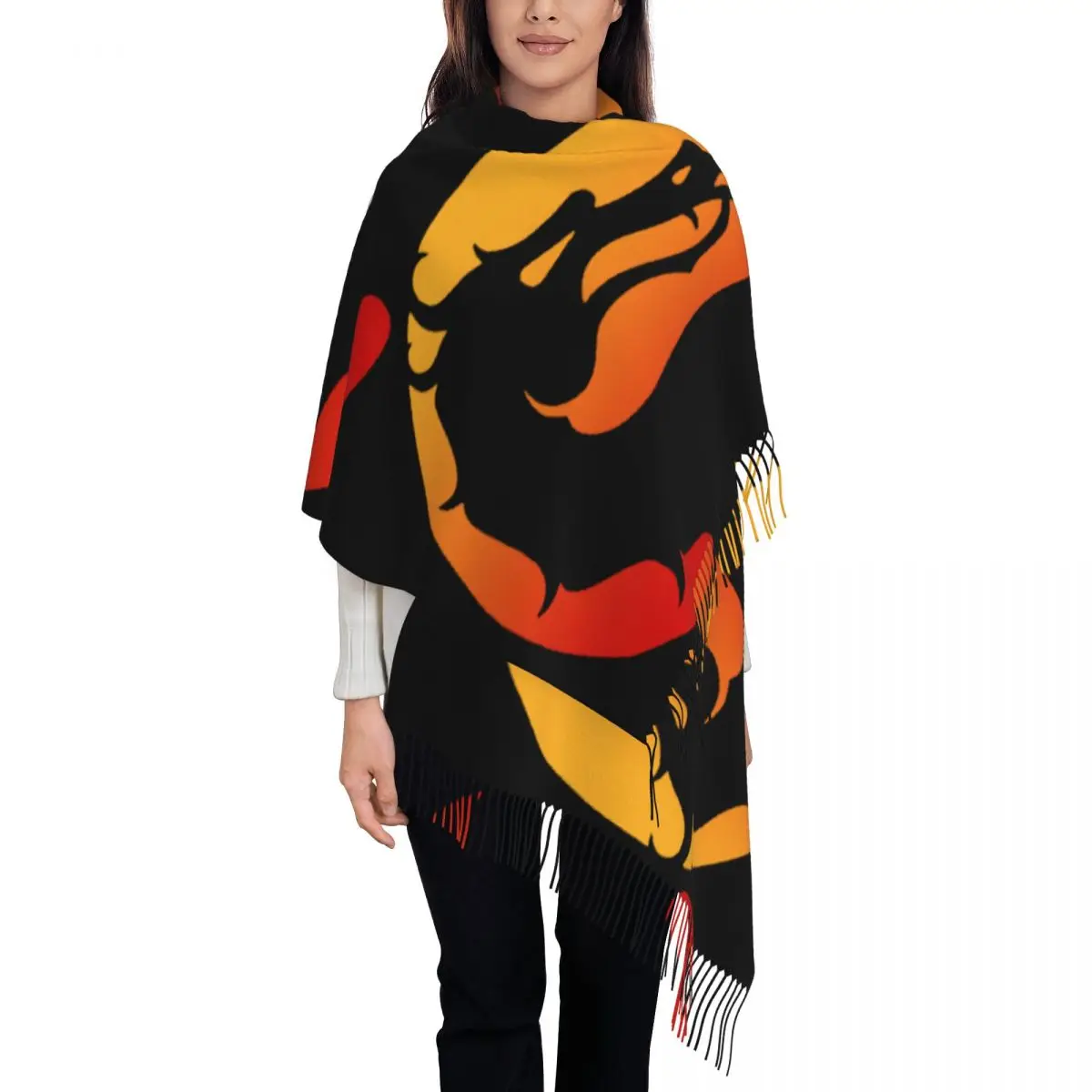 Популярная шаль Mortal Kombat с логотипом Mk11 для файтингов женские зимние теплые