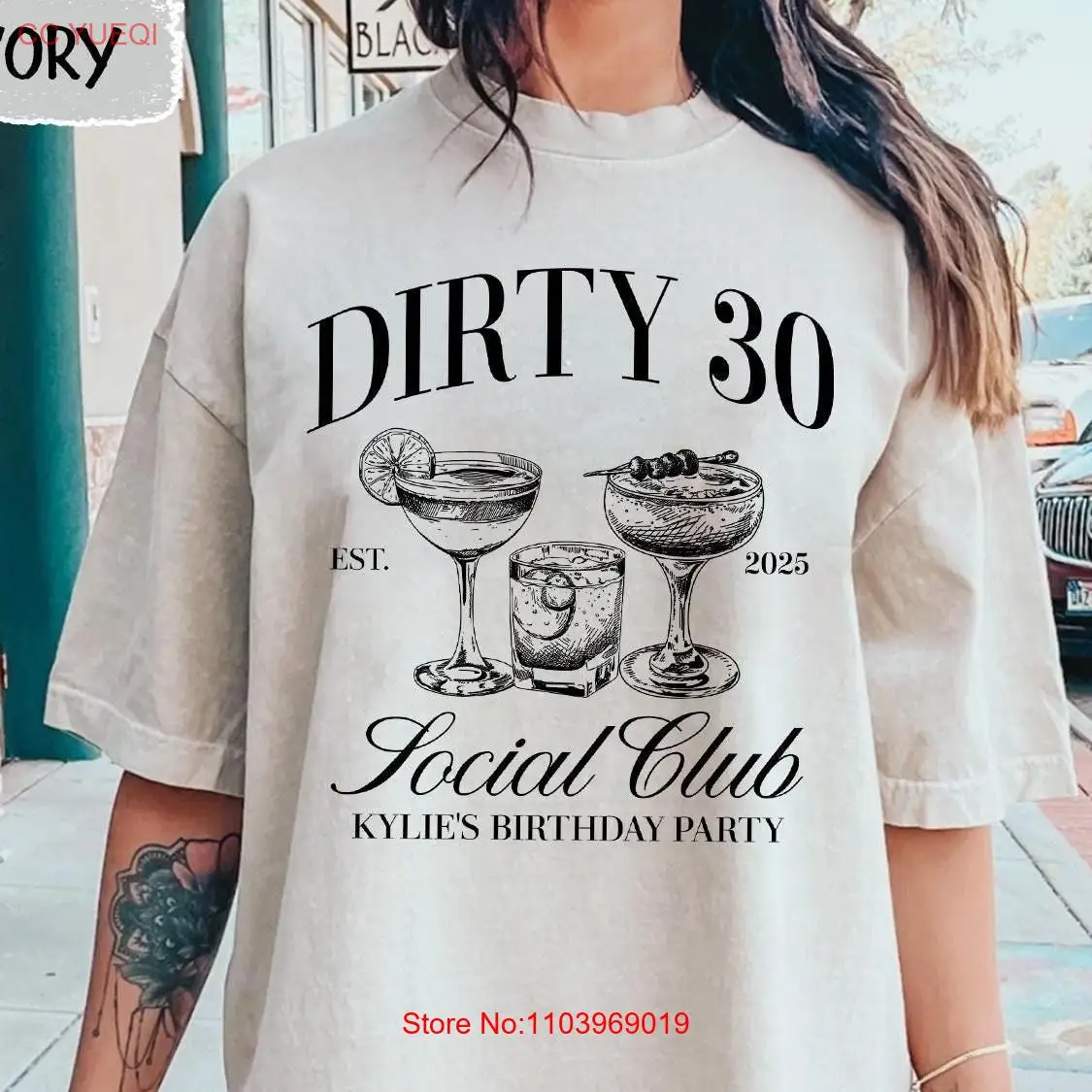 Футболка на 30-й день рождения Dirty 30 Social Club Crew Thirty Party Girls Group с длинными или