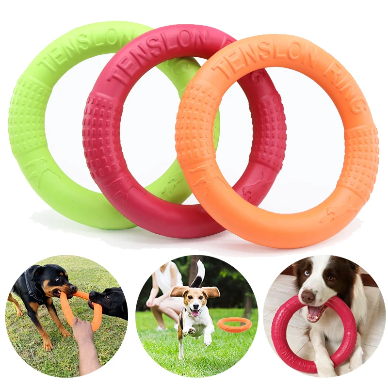 Pet Flying Disk Training Ring Interactive Toy Puller Resistant Aggressive Chewing For Small Medium Dogs
