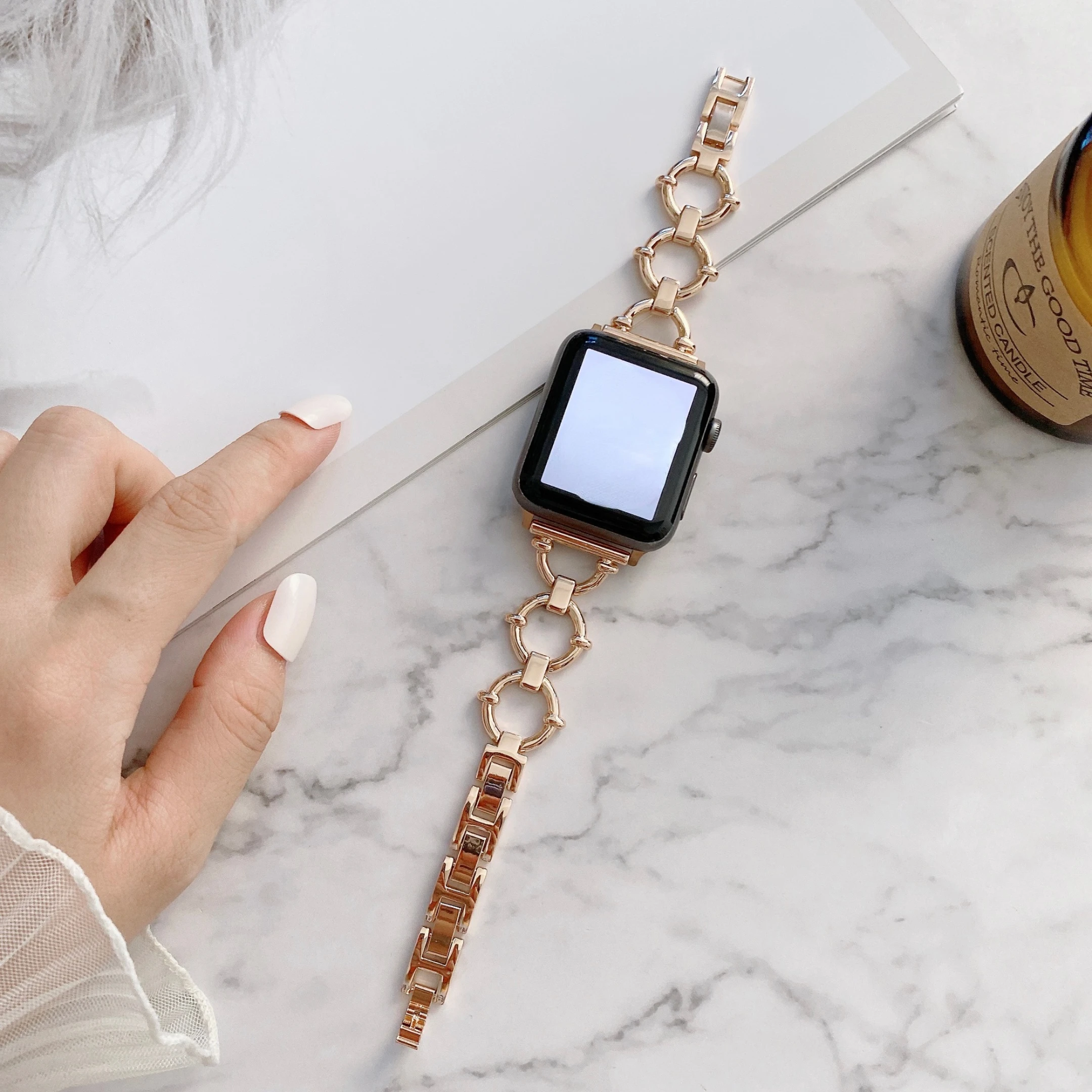 

Bracelet for apple watch 7 6 se strap 40mm 44mm Metal Stainless Steel bands for iwatch series 5 4 3 2 1 38mm 41mm 42mm Wristband