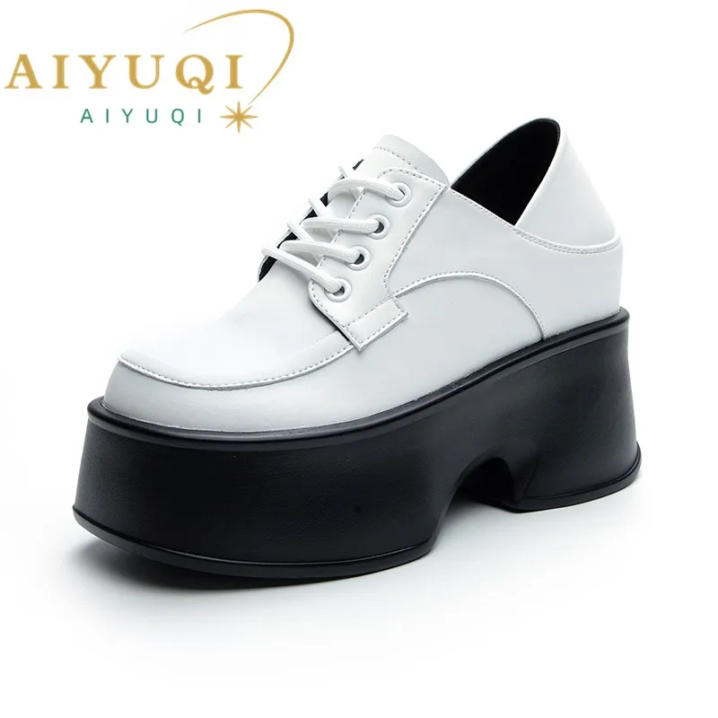 

AIYUQI Women's Shoes Platform Spring 2023 New England Style Women's Loafers Retro Lace Up Small Size 33 Fashion Girls Shoes