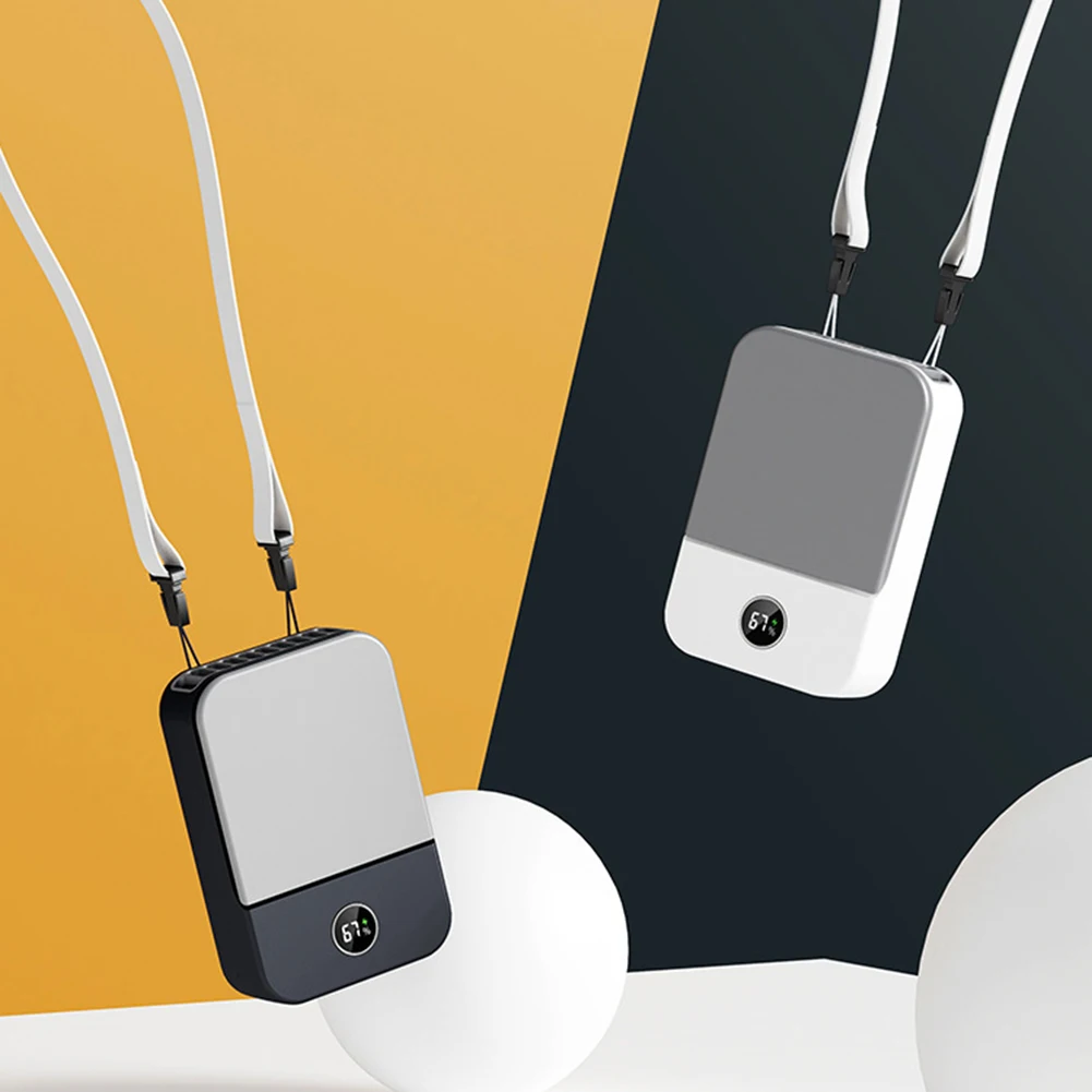 

Battery Mini Hanging Fan Portable USB Rechargeable Cooling Desktop with Base Two Modes for Lazzy Person Travel Outdoor