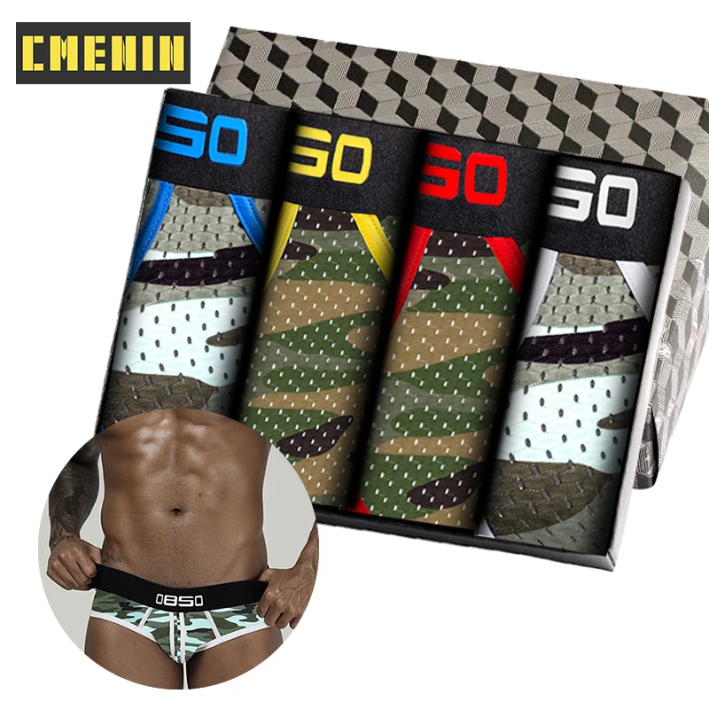 

4Pcs Breathable Gay Panties Jockstrap Men's Briefs Hot Cotton Innerwear Sexy Man Underwear Brief Men Underpants Cueca