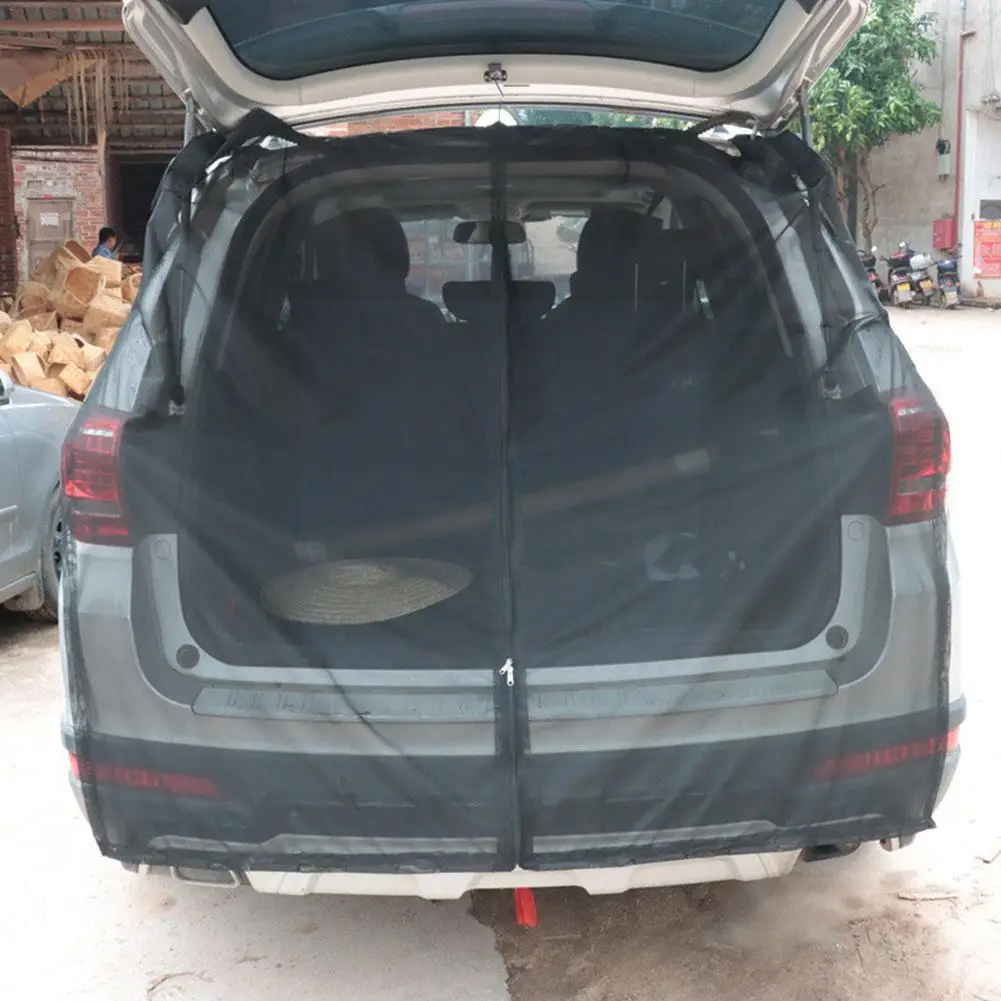 

Car Tailgate Mosquito Net Anti-Flying Insects Curtain Camping Sunshade Cover Mesh for SUV MPV Car Van Trunk Ventilation Mes X1E3