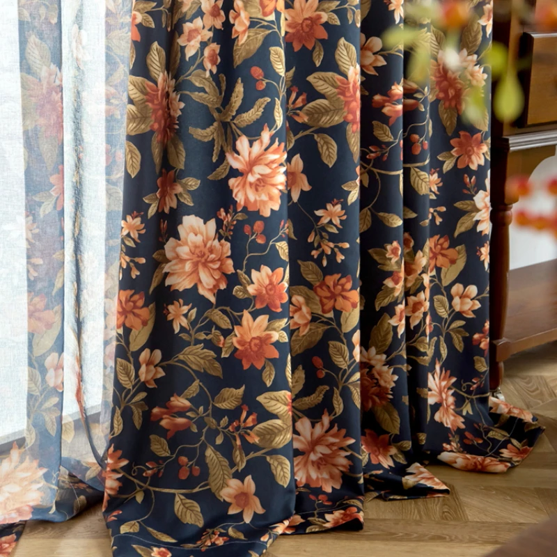 Циркуляционные шторы в европейском стиле для спальни с принтом ретро