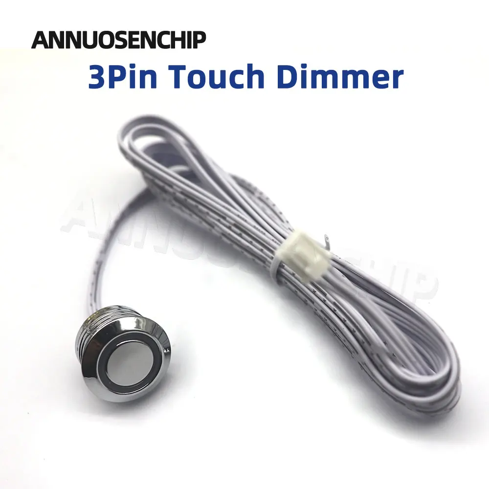 

Mini Smart Touch Dimmer Switch DC 12V 24V 3Pin Quick Connect for LED Cabinet Light Drive Power Sensor Centralized Control On/Off