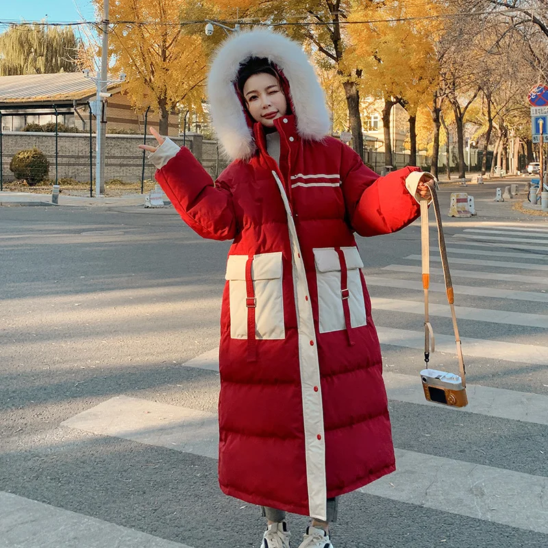 

Long Jacket Women Thicken Warm Cotton Padded Coat Loose Puffer Outerwear Korean Fashion 2022 Autumn Winter Female Parkas A152