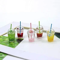 112 dollhouse miniature food drink bottles with straw 5 pcs soft drinks dollhouse kitchen accessories